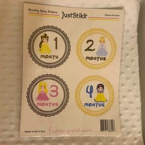 JustStikIt Disney Princess Monthly Baby Stickers